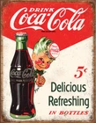 New Tin Signs Coke Boy 5 Cents 2168