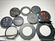 Lot of 10 Assorted Canon Lens Caps Filter Rings  Adapters
