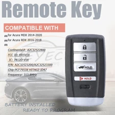 for Acura RDX 2016 2017 2018 MDX 2019 2020 Smart Remote Key Fob 313.8MHz KR5V1X