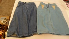 Vintage Pair of 1980's Women's Size 9 Blue Jean Denim Skirt Gi Tano & Riding Hi
