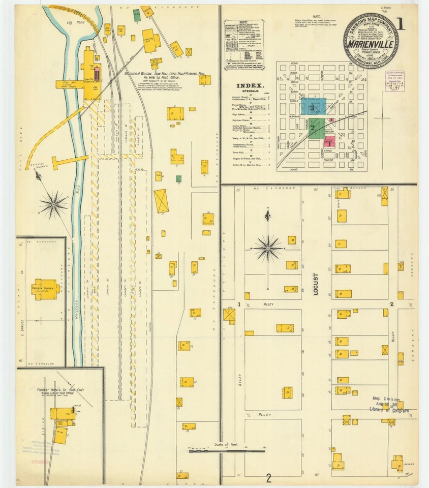 Marienville PA maps 1904.1909 Sanborn Fire insurance maps CD disk  - Image 4 of 4