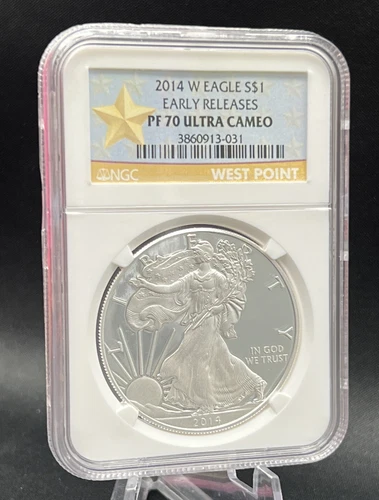 2014 W 1oz Proof American Silver Eagle NGC PF 70 Ultra Cameo Early Releases
