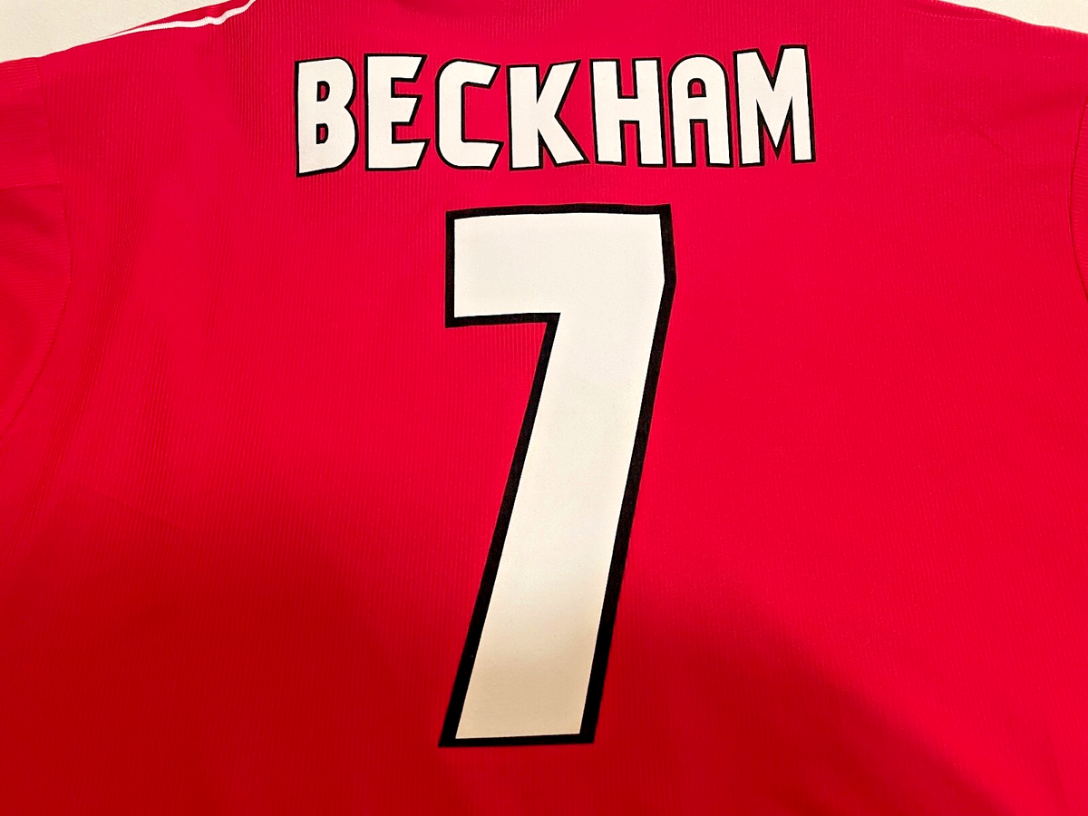 100% Manchester United 1998-99 Umbro Jersey #7 SIR Beckham F.A Cup