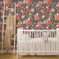 10M Vlies Tapeten Rollen Kinderzimmer Wald FüChse Blumen Flora Pilze Xxl 4109