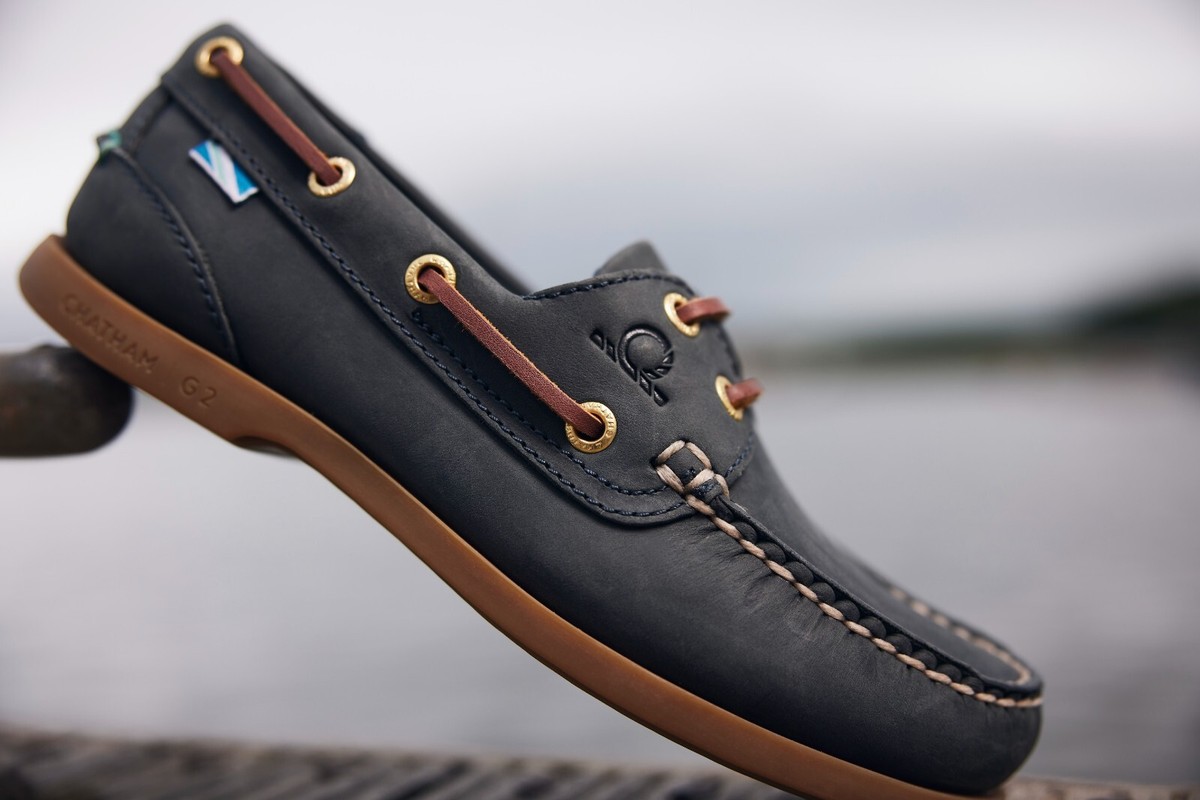 Chatham Men's Deck II G2 Boat Shoes Blue - Nubuck Leather