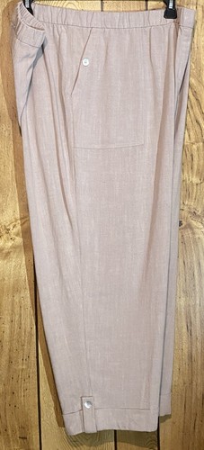 Neu ohne Etikett Susan Graver 2X kurze Utility-Cargohose Leinenmischung beige - Bild 2 von 6