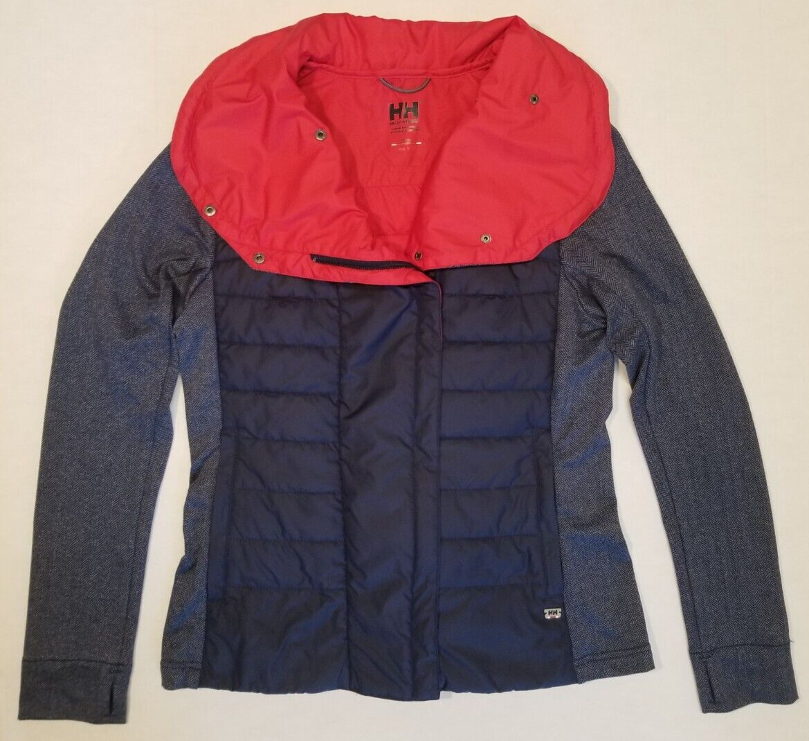 Helly Hansen Park City Ski Jacket Blue Red Lining Thumb Holes Size S/P