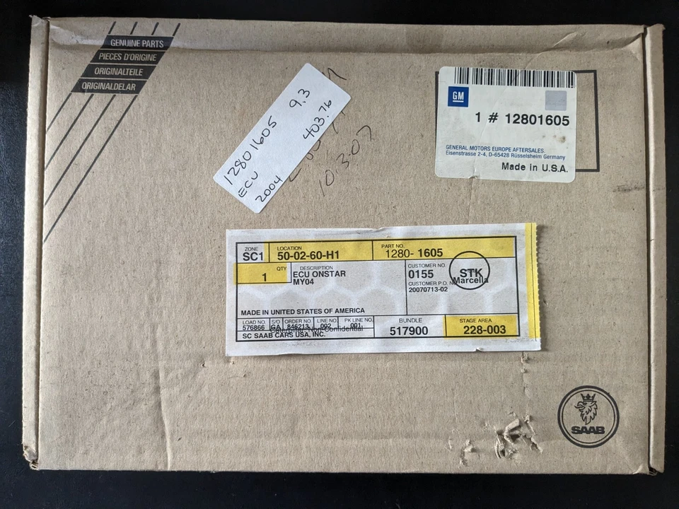 SAAB 12801605 Genuino OEM OnStar ECU 9-3 2004-2011 HACER OFERTA Foto 2 de 4