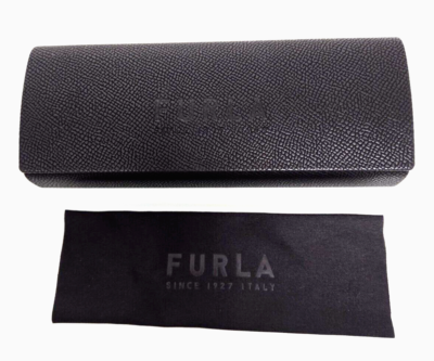 NEW!! Authentic Furla Glasses Case Black With Cleaning Cloth !! | eBay