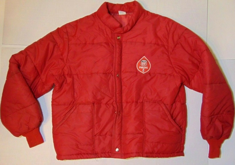 XL L Old Vintage 1970s Phillips 66 Philgas Gas Oil Farm Patch Winter Jacket Coat