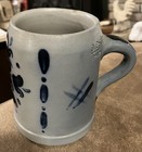 Vintage German Stoneware Floral Blue Grey Mug Schilz 0.25 l Stamp — photo 1
