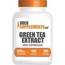 BulkSupplements Green Tea Extract 180 Capsules - 500 mg Per Serving