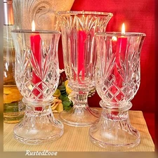 Crystal Hurricane Candle Holders Mixed Lot Wedding Centerpiece Mantle Decor 3 -