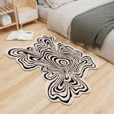 Soft  Cozy Pearl Velvet Area Rug with Unique Twisted Wave Design MDC184099