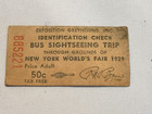 1939 New York World's Fair Bus Sightseeing Trip Ticket Exposition Greyhound Inc — photo 1