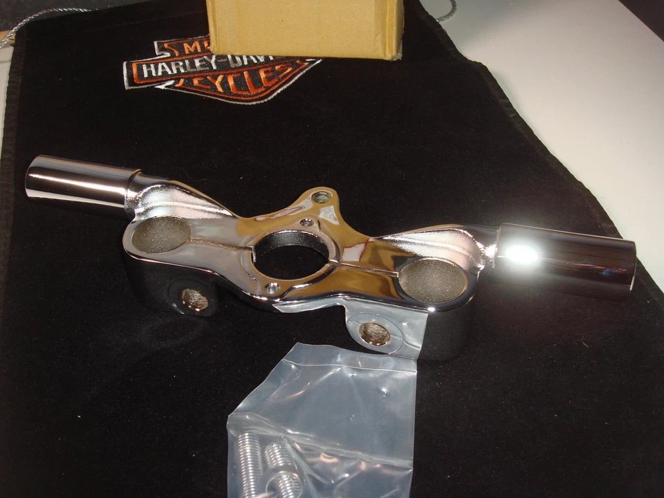 Harley UL FL WL G EL Spring Fork Top Triple Tree Inline Chrome V-Twin 49-0944 X9 - Image 3 of 4