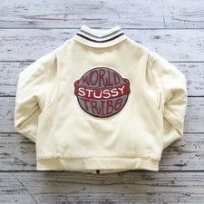 Vintage Stussy Burly Gear World Tribe Wool Varsity Jacket Size M Made in USA