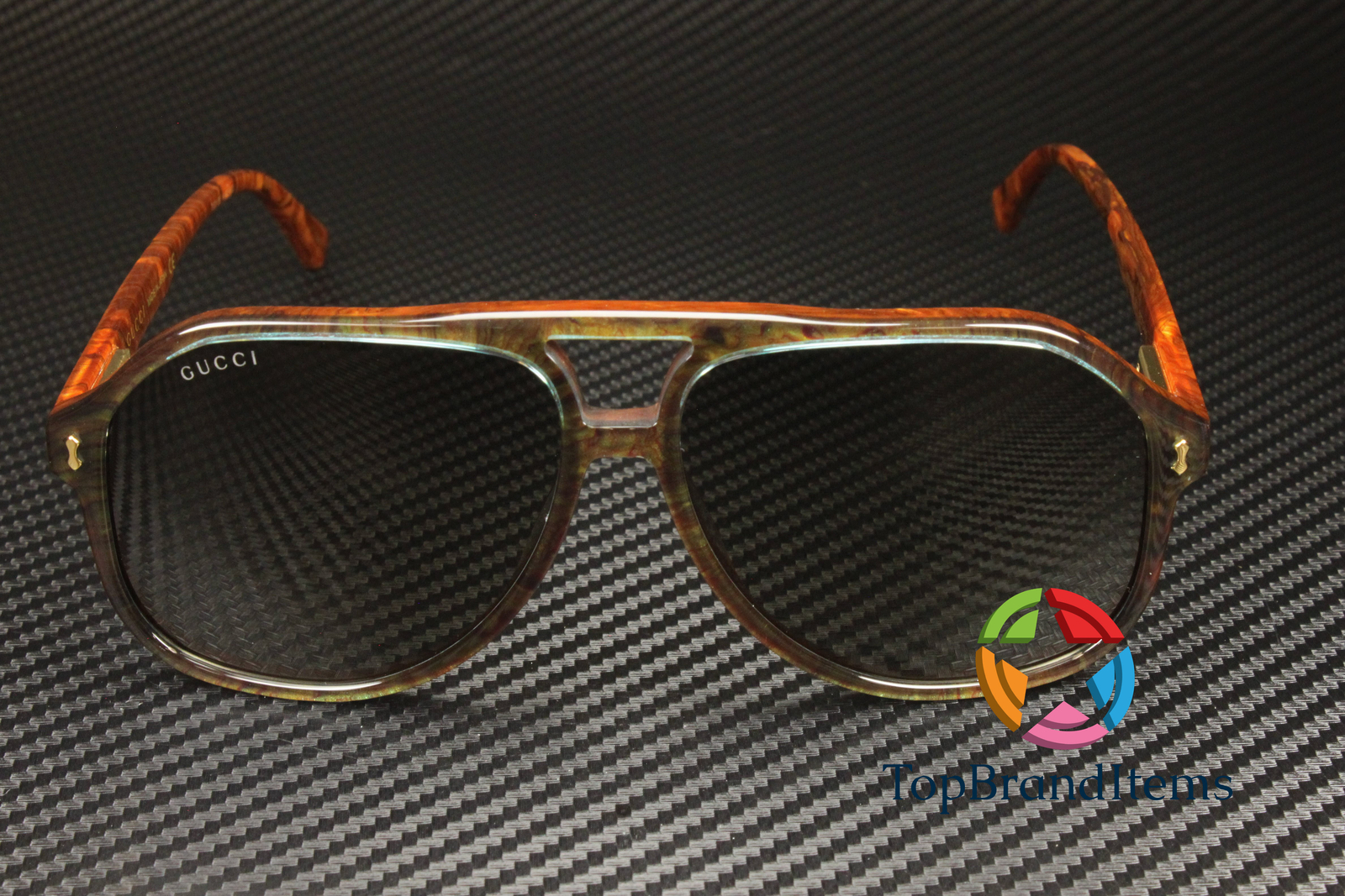 GUCCI GG1042S 003 Pilot Blue Shiny Grey 60 mm Men's Sunglasses