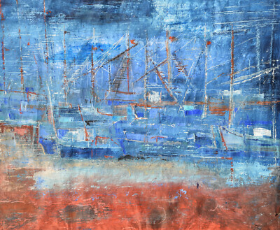 Gerda Stryi 1905-1992 Wiesbaden Kattowitz / Gemälde ''Bord de rivière'' 1964