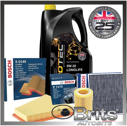 SERVICE KIT for BMW Z4 2.0 sDrive20i E89 - Bosch Cabin Oil Air Filters + 5L Oil