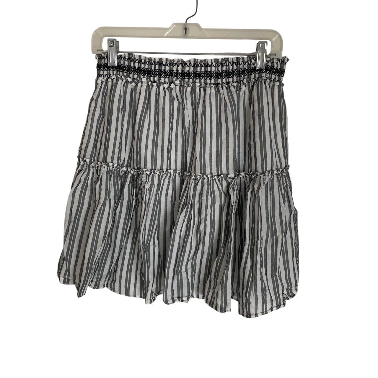 Kate Spade Broome Street Black White Striped Flouncy Mini Skirt Size Medium thumbnail 5