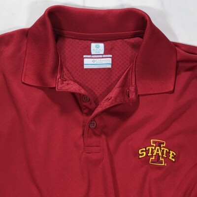 Iowa State Cyclones Men's Small Columbia Omni Freeze Zero Red Short Sleeve Polo