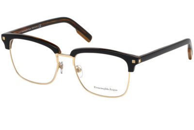 #ad Ermenegildo Zegna EZ 5139 005 Black Gold Round Eyeglasses 52 18 145 EZ05139 $132.65
