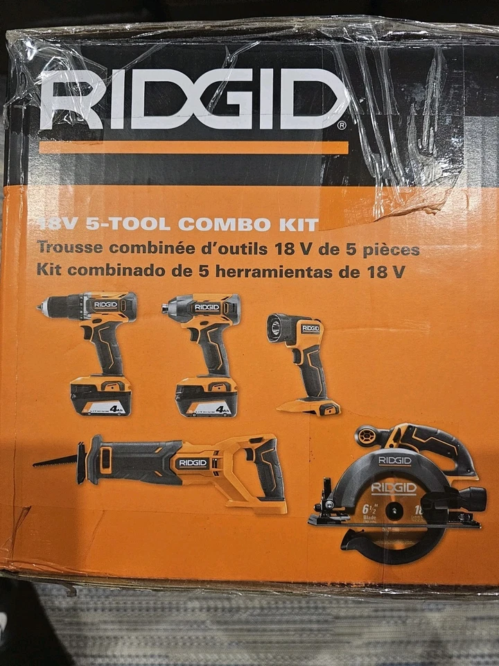 RIDGID 18V Cordless 5-Tool Combo Kit R96255 - Image 4 of 4