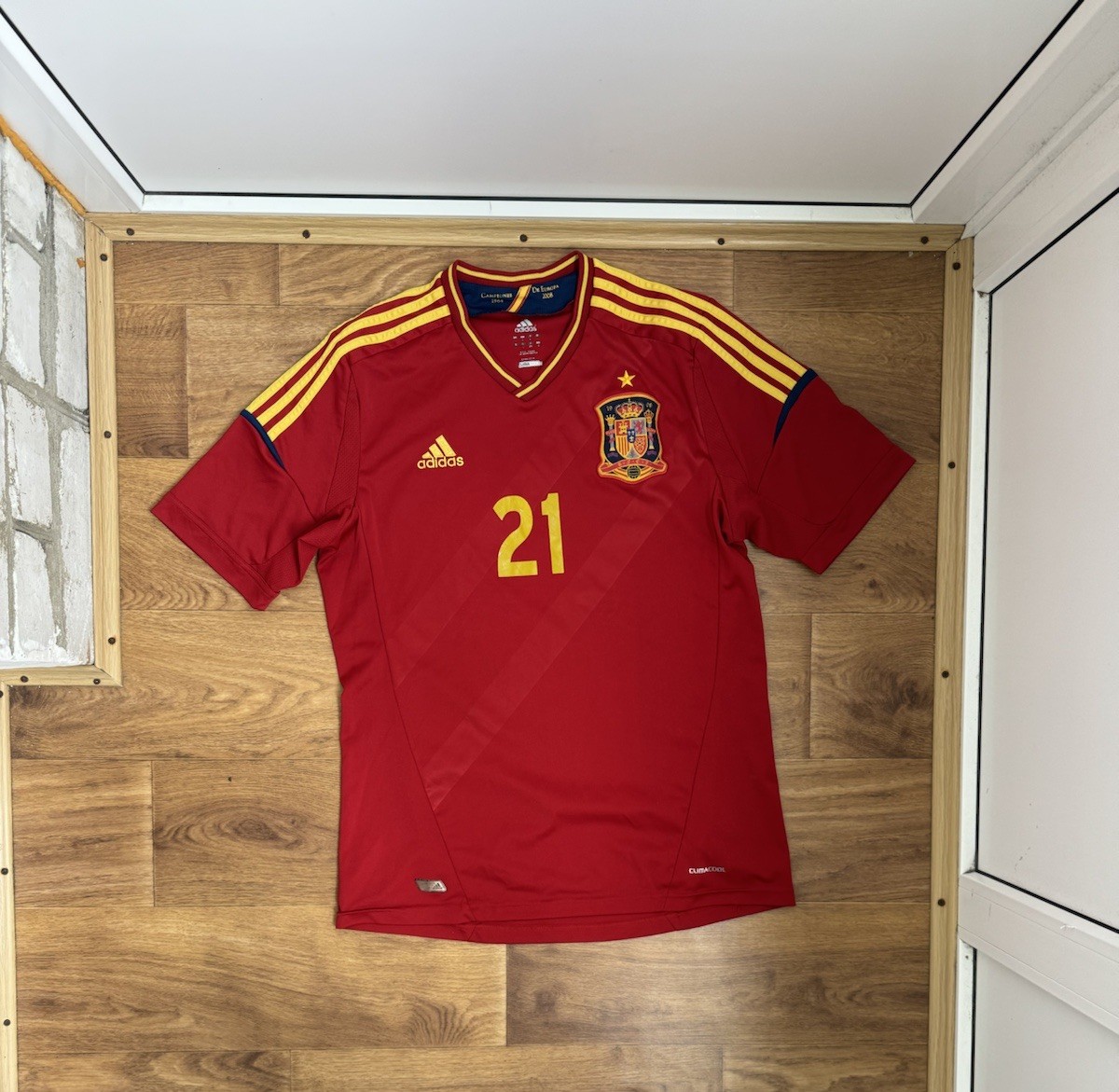 Silva 21 Adidas Spain 2012 Home Football Jersey Shirt size L color red thumbnail 2