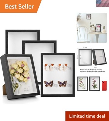 Artistic Wall-Mountable Shadow Box Frame Set, 8.6 x 6.6, for Timeless Keepsakes