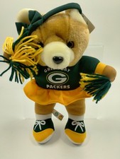 Vintage 1996 NFL Green Bay Packers Stuffed Plush Cheerleader Bear NWT Free Ship