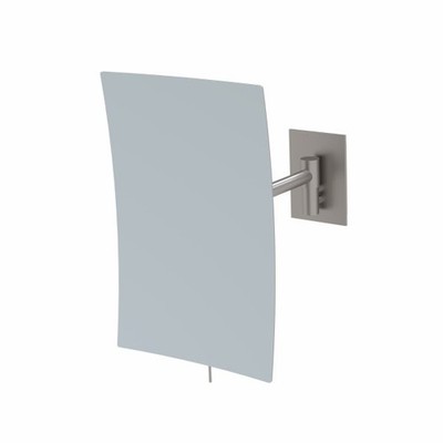 Aptations Rectangular Wall Mirror 6.25'' x 9.5'', 3X Magnification, Brushed Nickel