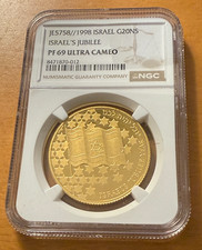 Israel 1998 Gold 1 oz 20 New Sheqalim NGC PF69UC Israel