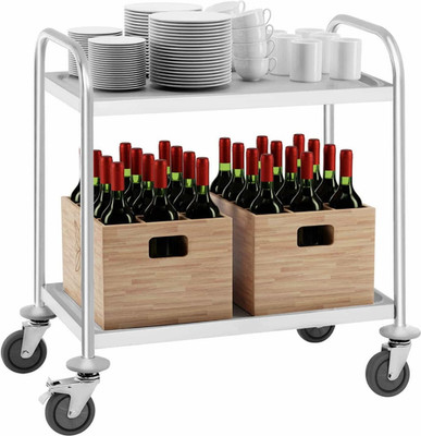 Royal Catering Küchen-Servierwagen mit 2 Ablagen Edelstahl bis 150 kg