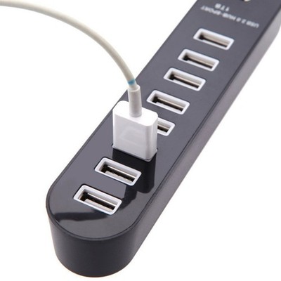 DM-HB70 USB 2.0 Hub 8-Port-Hoch für Laptop-Computer-Telefon-Tablet (schwarz) Hub