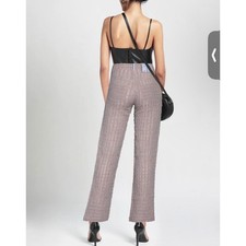 McQ Alexander McQueen Pink Tartan Gauze Linen Slim Trousers Size S High Waist