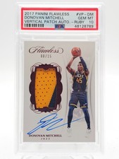 DONOVAN MITCHELL 2017-18 FLAWLESS RPA ROOKIE PATCH RUBY AUTO /15 PSA 10 Q3963-S