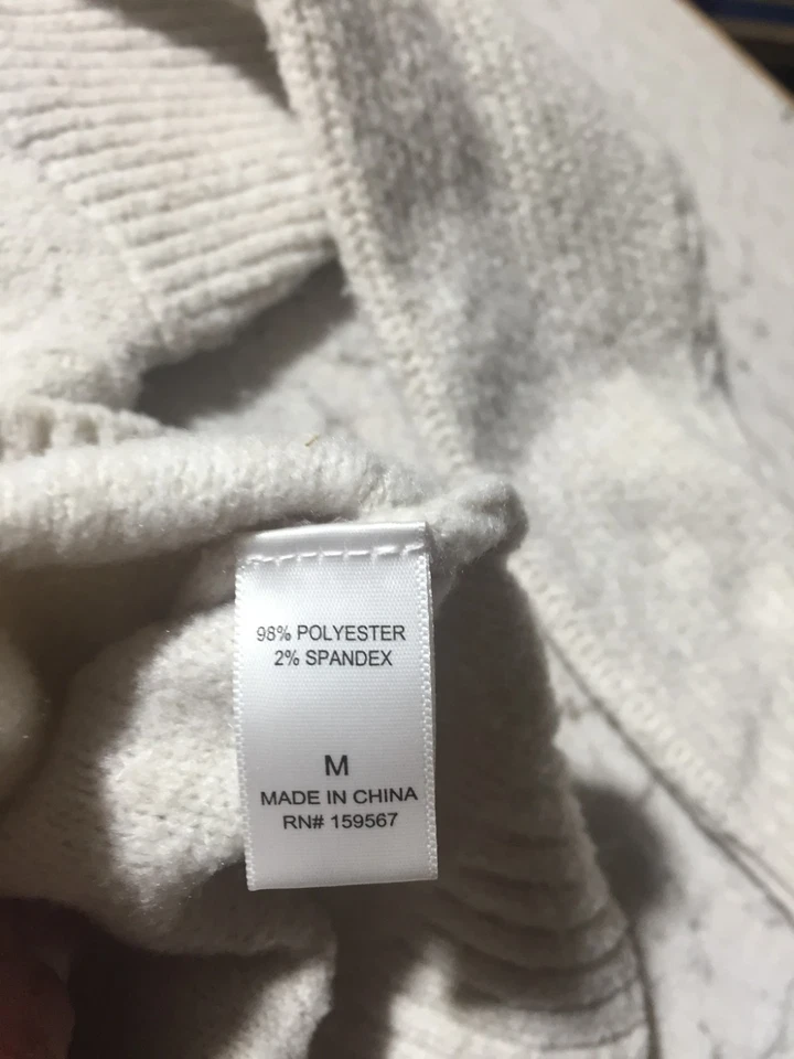 Hazel Moon Cropped Sweater Womens M Medium Beige Cable Knit Crew Neck Long Slv - Image 4 of 4