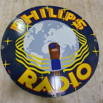 PHILIPS RADIO 29 X 29 INCHES PORCELAIN ENAMEL SIGN