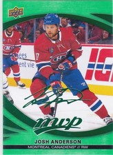 2023/24 MVP..JOSH ANDERSON..GREEN SCRIPT..SP..# 86..CANADIENS..COMBINED SHIP