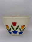 Vintage FIRE KING Tulips Nesting Mixing Bowl 7.5" Diameter X 4.5" Tall