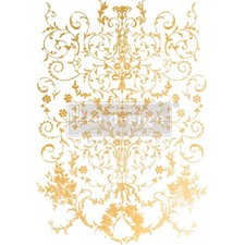 New Kacha  Redesign With Prima "Manor Swirls" Decor Transfer, Gold Foil Decal
