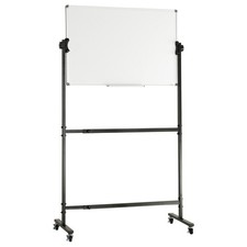 Double-sided 36x24in Rotating Whiteboard, Height Customizable 47-71in Mobile