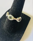 925 Sterling Silver Band Ring Approx Size 6.75, Colored Gems/crystals Vintage