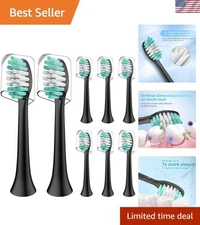 Replacement Brush Heads for AquaSonic Black Series - Soft Tynex Bristles, 8 Pack