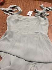 NWT Reformation Westerly Square Neck Maxi Dress Slit Celadon Mint Green US 10