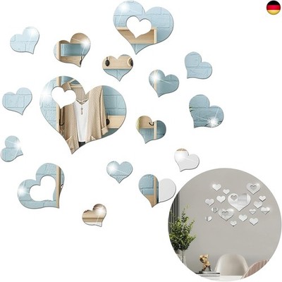  HAOBIN 16 StüCk Wandsticker Spiegel Wandaufkleber Acryl Spiegel Wandtatto DIY  