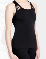 Capezio Black Mesh Racer Back Ambra Camisole Leotard Size Adult MEDIUM