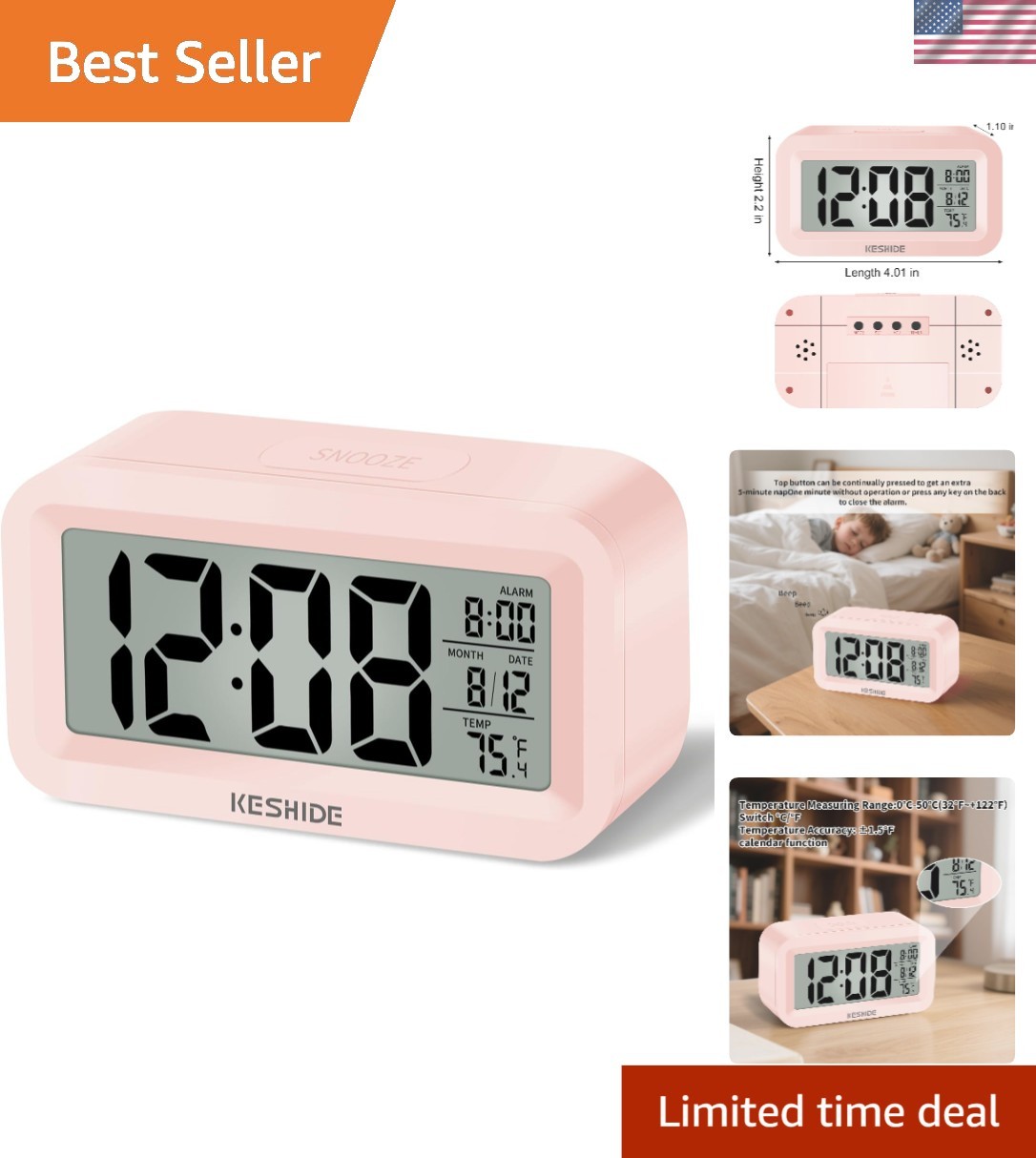 With Indoor Temp - Perfect For Kids & Travel
