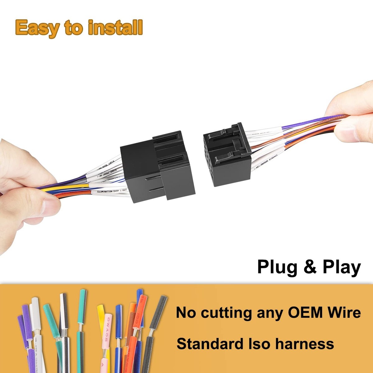 16-Pin Radio ISO Wire Harness Adapter For Peterbilt & Freightliner Semi Trucks - Pair, Bose Compatible